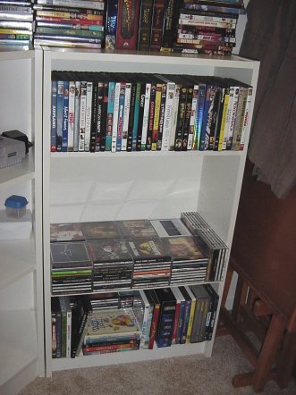 Media shelves, right side